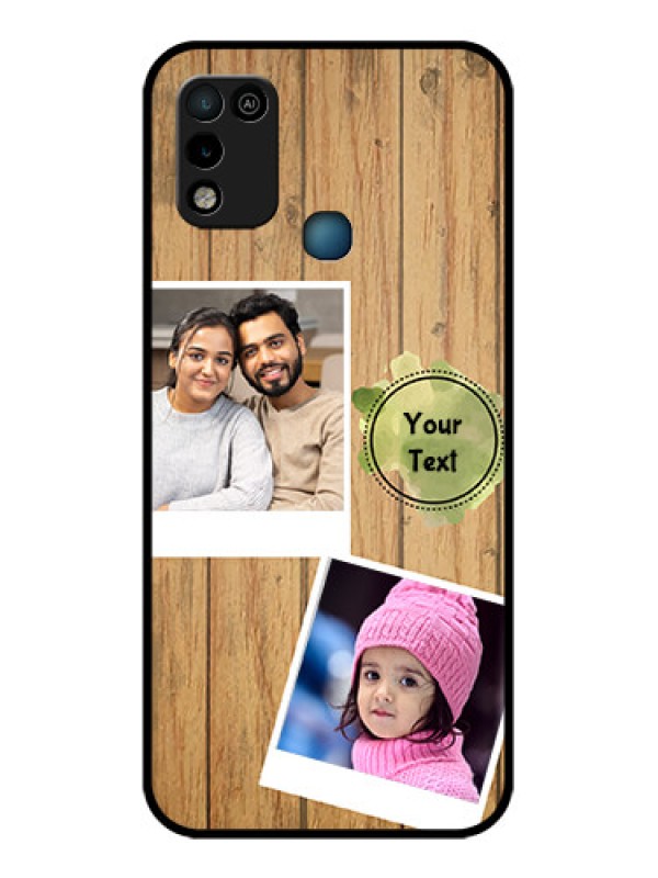 Custom Infinix Smart 5 Custom Glass Phone Case - Wooden Texture Design