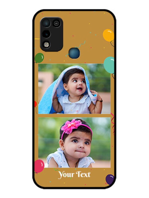 Custom Infinix Smart 5 Personalized Glass Phone Case - Image Holder with Birthday Celebrations Design
