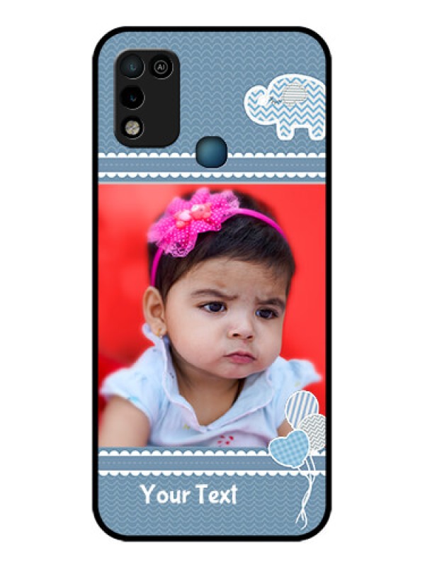 Custom Infinix Smart 5 Photo Printing on Glass Case - with Kids Pattern Design