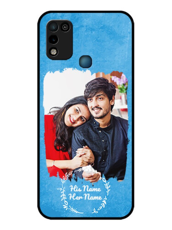 Custom Infinix Smart 5 Custom Glass Phone Case - Blue Color Vintage Design