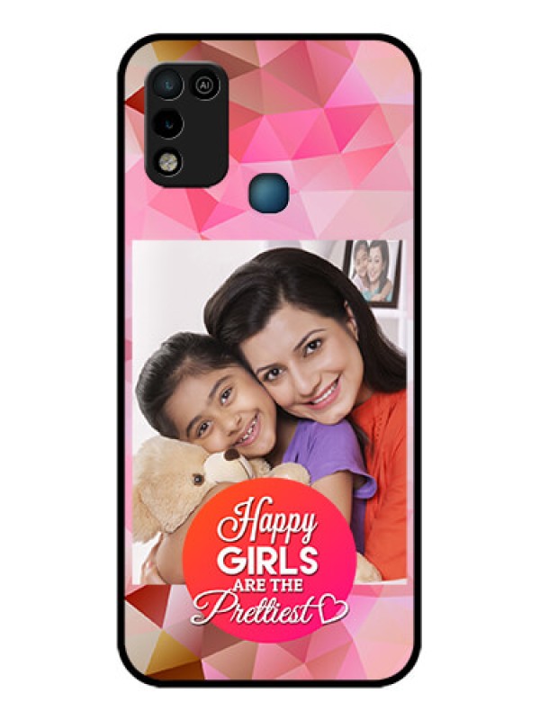 Custom Infinix Smart 5 Photo Printing on Glass Case - Abstract Triangle Design