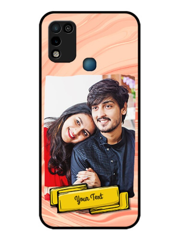 Custom Infinix Smart 5 Personalized Glass Phone Case - Marble Texture Design