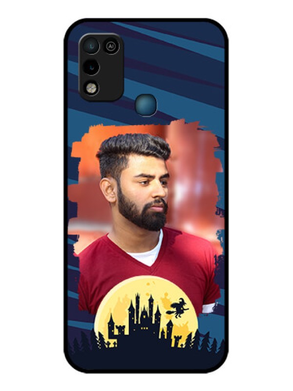 Custom Infinix Smart 5 Photo Printing on Glass Case - Halloween Witch Design