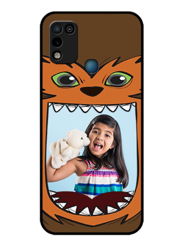 Custom Infinix Smart 5 Photo Printing on Glass Case - Owl Monster Back Case Design