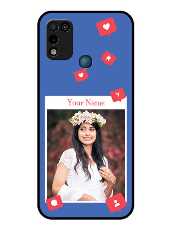 Custom Infinix Smart 5 Custom Glass Phone Case - Like Share And Comment Design