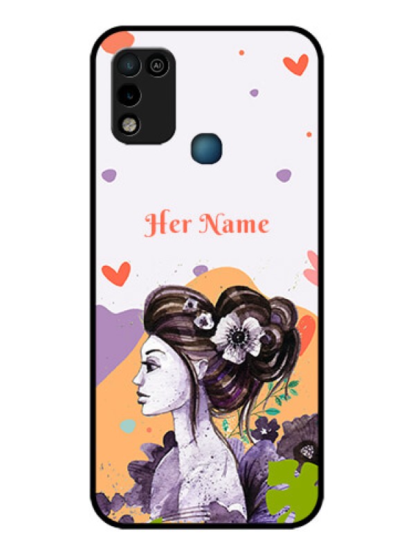 Custom Infinix Smart 5 Personalized Glass Phone Case - Woman And Nature Design