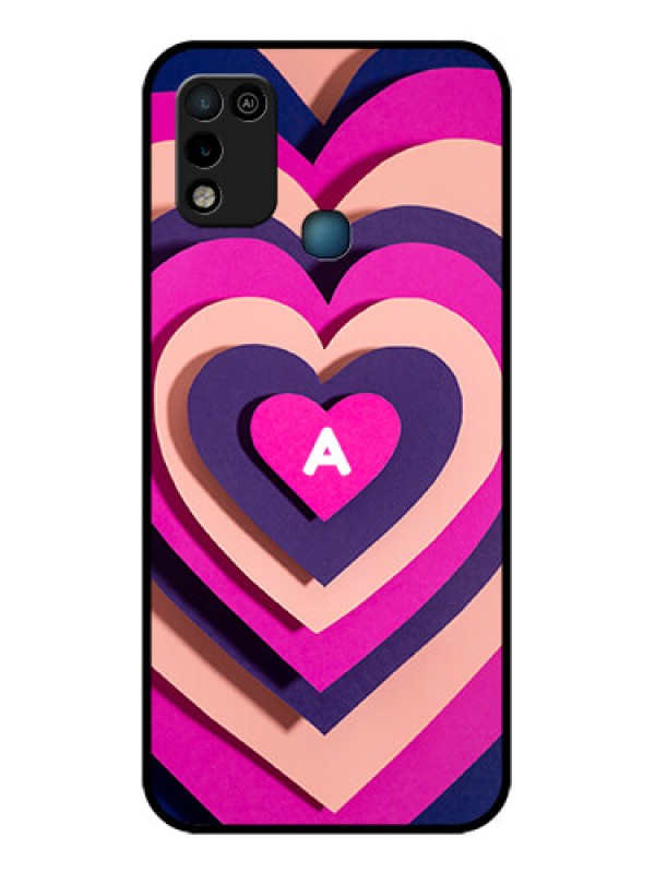 Custom Infinix Smart 5 Custom Glass Mobile Case - Cute Heart Pattern Design