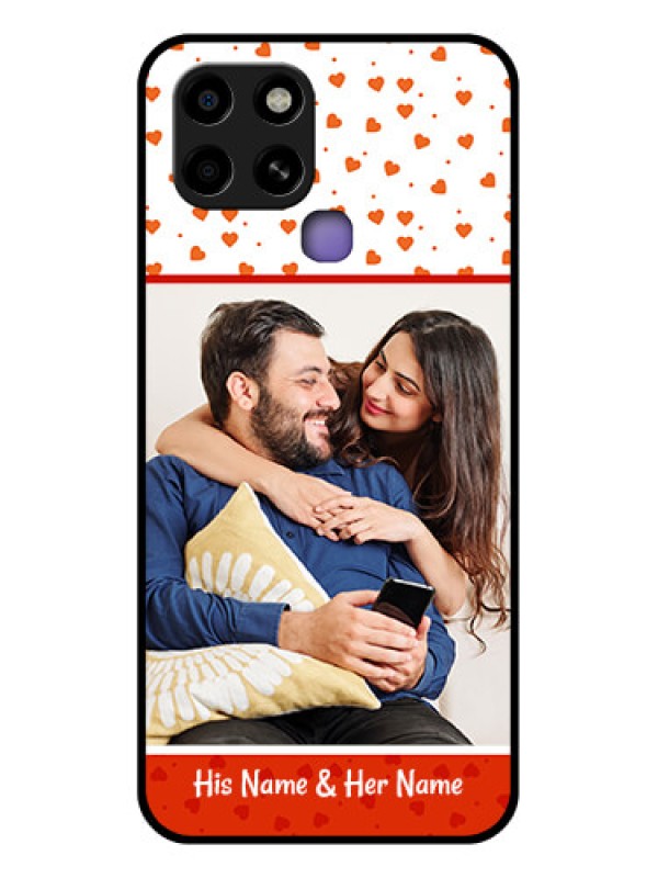 Custom Infinix Smart 6 Custom Glass Phone Case - Orange Love Symbol Design