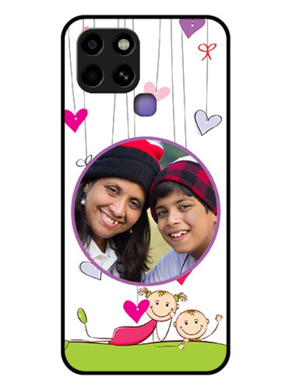 Custom Infinix Smart 6 Photo Printing on Glass Case - Cute Kids Phone Case Design