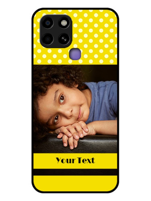 Custom Infinix Smart 6 Custom Glass Phone Case - Bright Yellow Case Design
