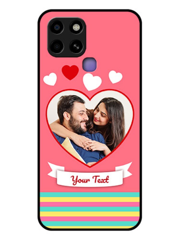 Custom Infinix Smart 6 Photo Printing on Glass Case - Love Doodle Design
