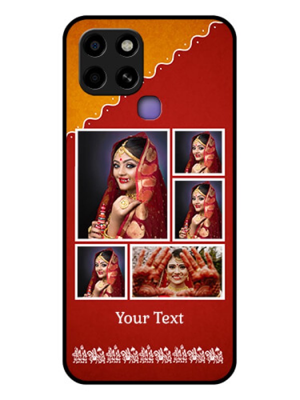 Custom Infinix Smart 6 Personalized Glass Phone Case - Wedding Pic Upload Design