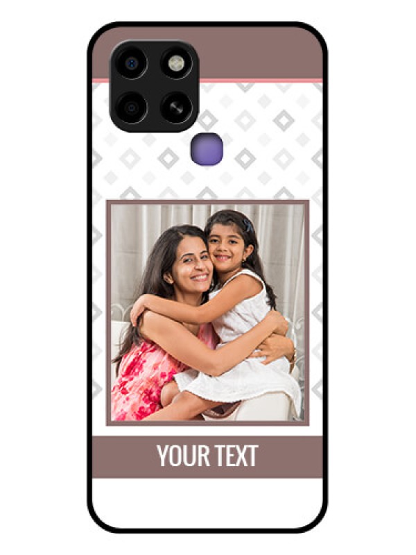 Custom Infinix Smart 6 Photo Printing on Glass Case - Simple Diamond Design