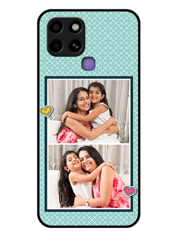 Custom Infinix Smart 6 Custom Glass Phone Case - 2 Image Holder with Pattern Design