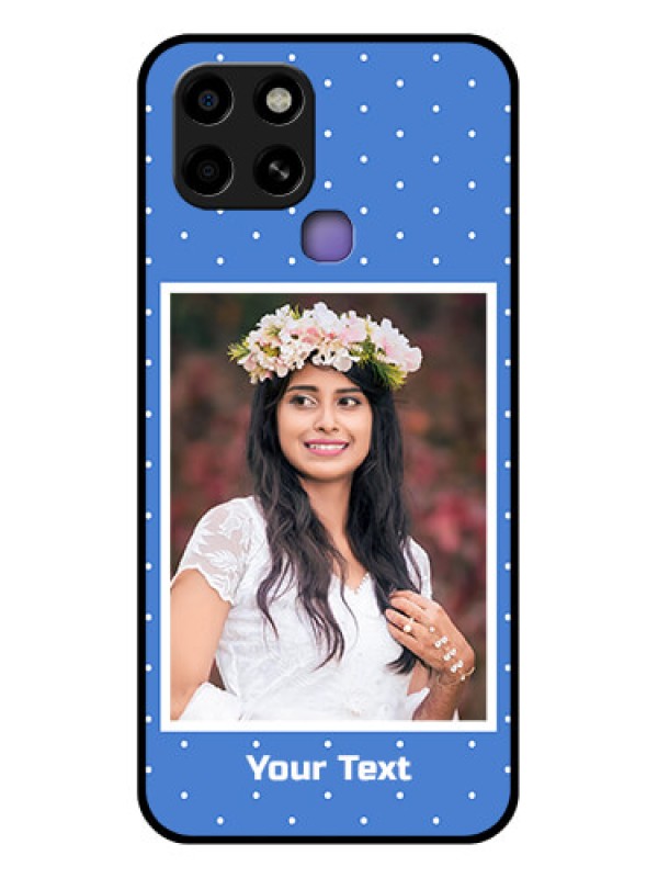 Custom Infinix Smart 6 Photo Printing on Glass Case - Polka dots design