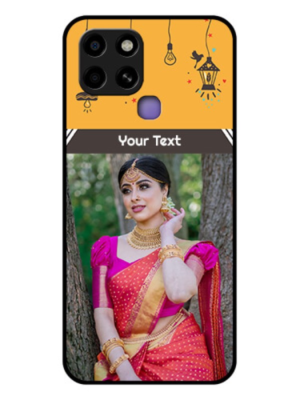 Custom Infinix Smart 6 Custom Glass Mobile Case - with Family Picture and Icons