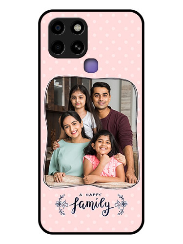 Custom Infinix Smart 6 Custom Glass Phone Case - Family with Dots Design
