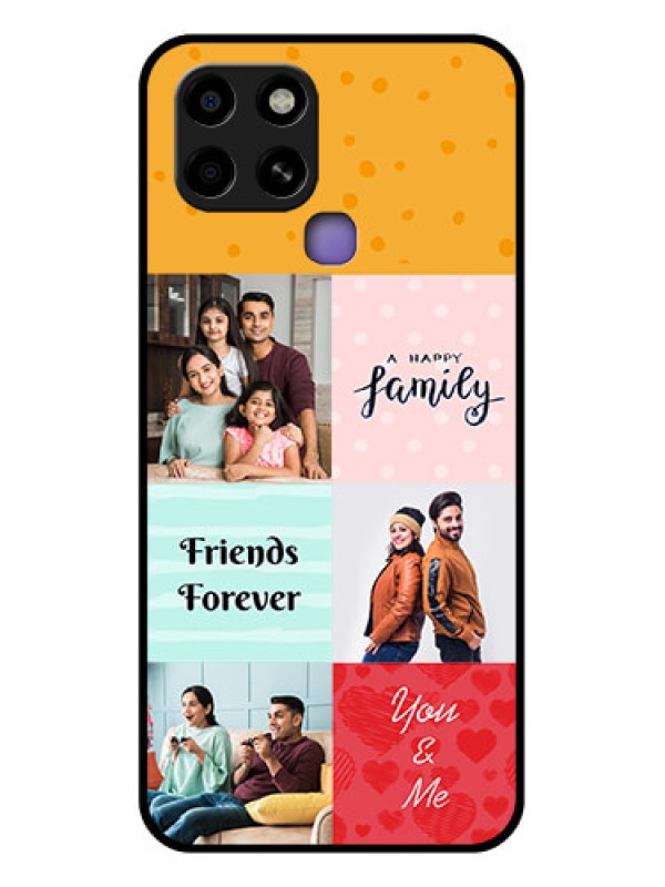 Custom Infinix Smart 6 Personalized Glass Phone Case - Images with Quotes Design