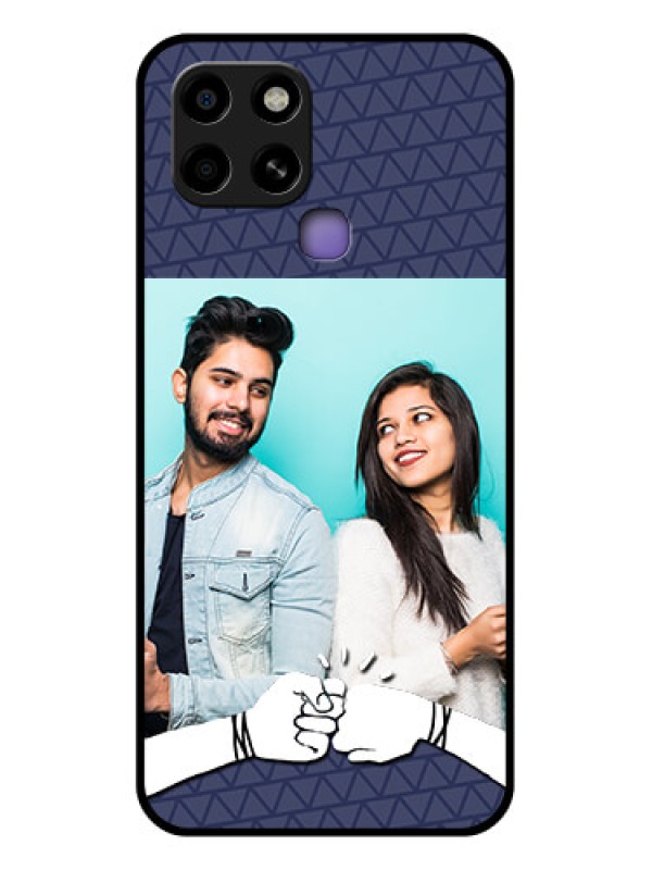 Custom Infinix Smart 6 Photo Printing on Glass Case - with Best Friends Design