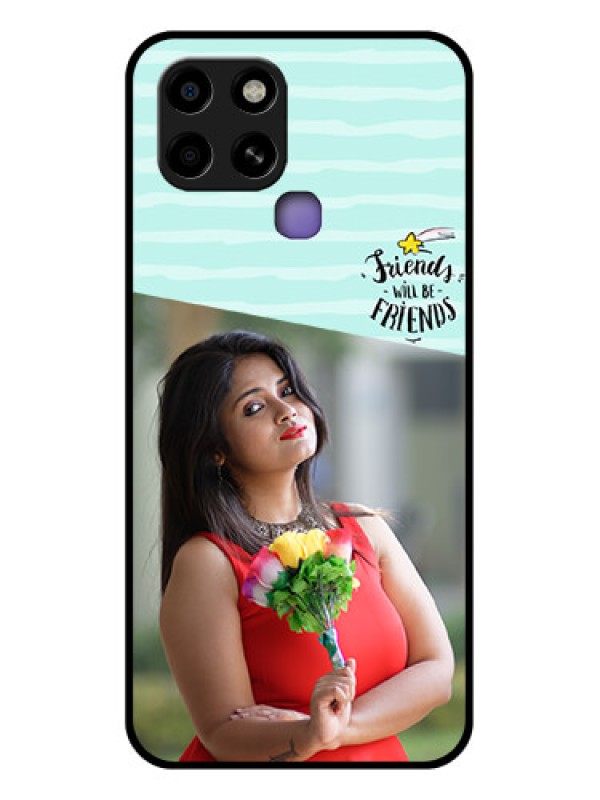 Custom Infinix Smart 6 Custom Glass Phone Case - Friends Picture Icon Design