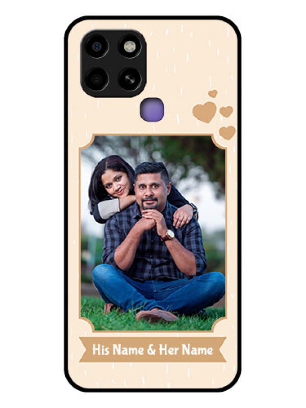 Custom Infinix Smart 6 Custom Glass Phone Case - with confetti love design