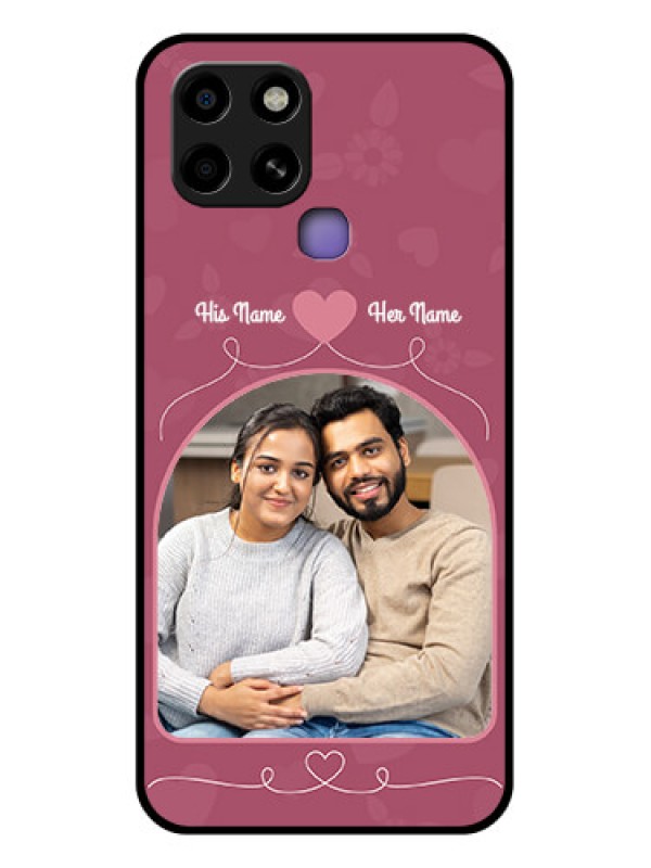 Custom Infinix Smart 6 Photo Printing on Glass Case - Love Floral Design