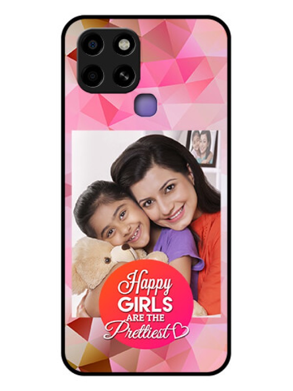 Custom Infinix Smart 6 Photo Printing on Glass Case - Abstract Triangle Design