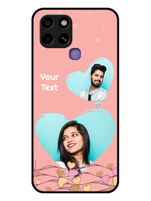 Custom Infinix Smart 6 Custom Glass Mobile Case - Love Doodle Design