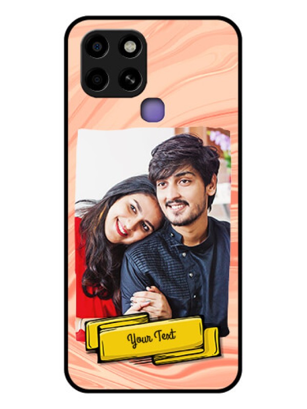 Custom Infinix Smart 6 Personalized Glass Phone Case - Marble Texture Design