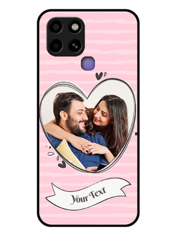 Custom Infinix Smart 6 Custom Glass Phone Case - Vintage Heart Design