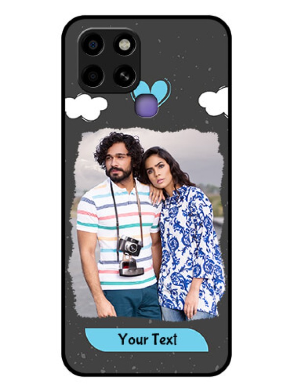 Custom Infinix Smart 6 Custom Glass Phone Case - Splashes with love doodles Design