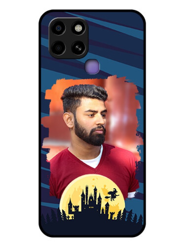 Custom Infinix Smart 6 Photo Printing on Glass Case - Halloween Witch Design