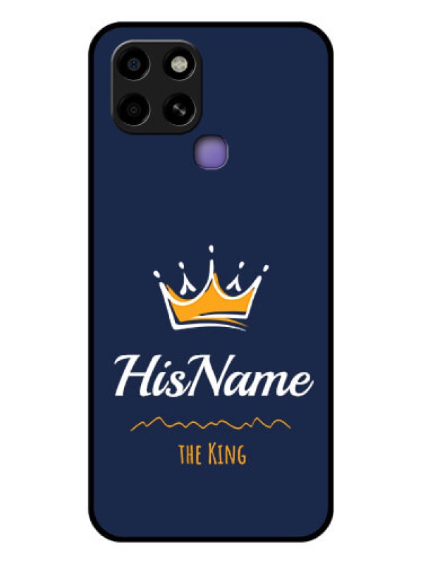 Custom Infinix Smart 6 Glass Phone Case King with Name