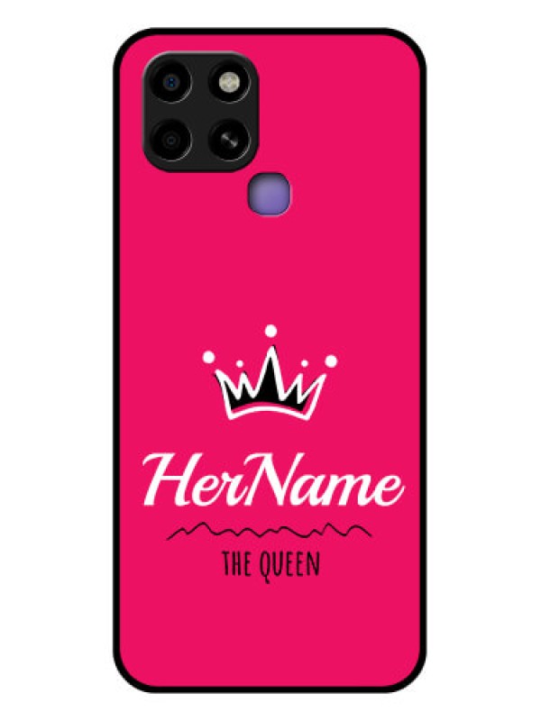 Custom Infinix Smart 6 Glass Phone Case Queen with Name
