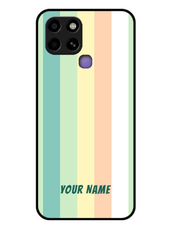 Custom Infinix Smart 6 Photo Printing on Glass Case - Multi-colour Stripes Design