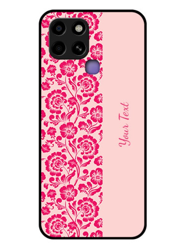 Custom Infinix Smart 6 Custom Glass Phone Case - Attractive Floral Pattern Design