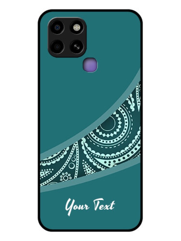 Custom Infinix Smart 6 Photo Printing on Glass Case - semi visible floral Design