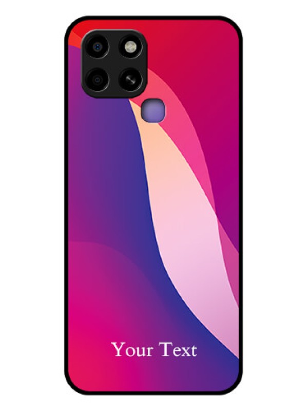 Custom Infinix Smart 6 Personalized Glass Phone Case - Digital abstract Overlap Design