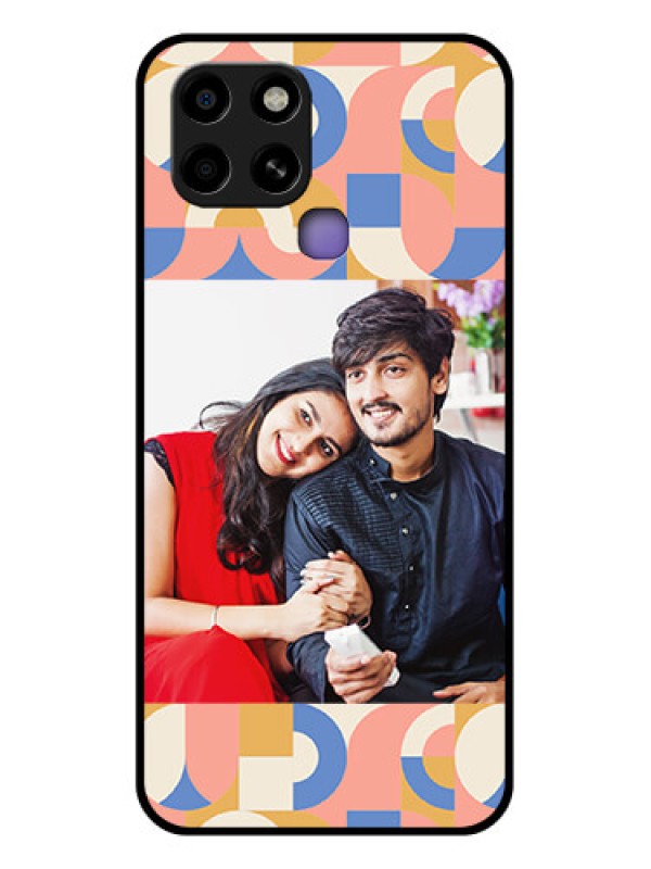 Custom Infinix Smart 6 Photo Printing on Glass Case - Semi-circle Maze Pattern Design