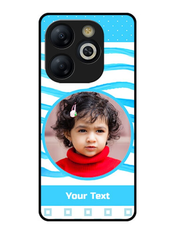 Custom Smart 8 HD Custom Glass Phone Case - Simple Blue Case Design