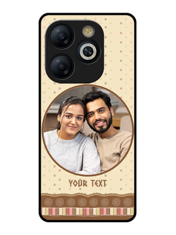 Custom Smart 8 HD Custom Glass Phone Case - Brown Dotted Mobile Case Design