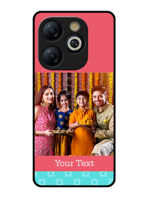 Custom Smart 8 HD Custom Glass Phone Case - Peach and Blue Color Design