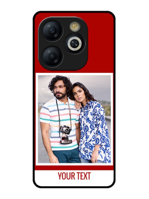 Custom Smart 8 HD Custom Glass Phone Case - Red Color Design