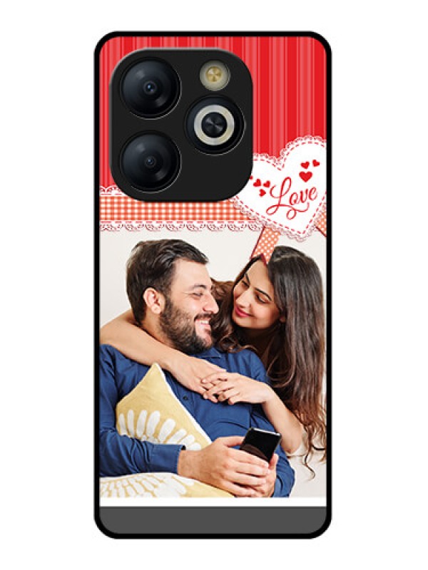 Custom Smart 8 HD Custom Glass Phone Case - Red Love Pattern Design