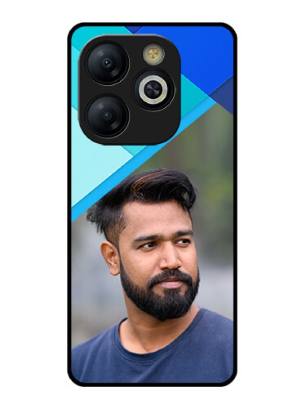 Custom Smart 8 HD Custom Glass Phone Case - Blue Pattern Design