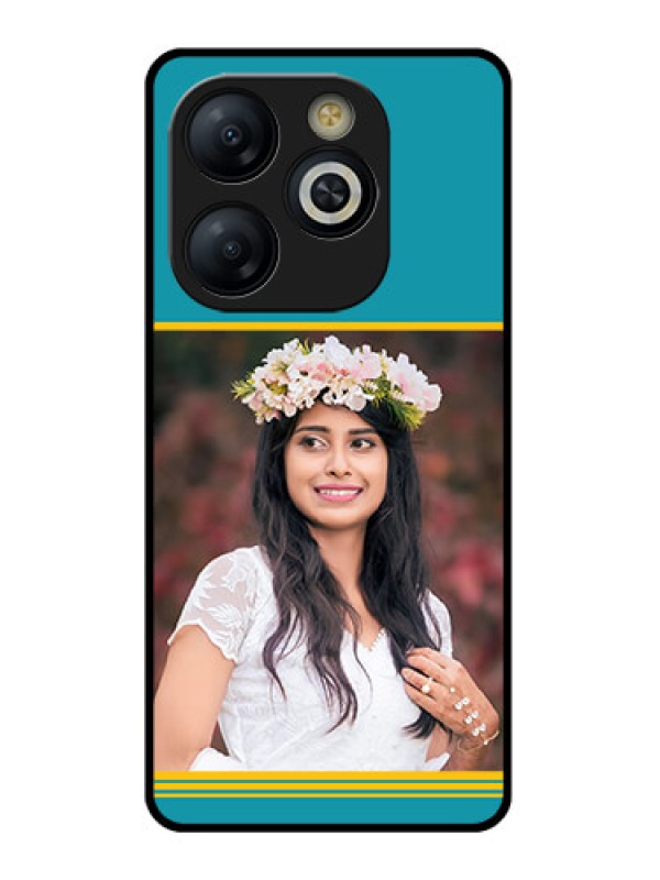 Custom Smart 8 HD Custom Glass Phone Case - Yellow and Blue Design