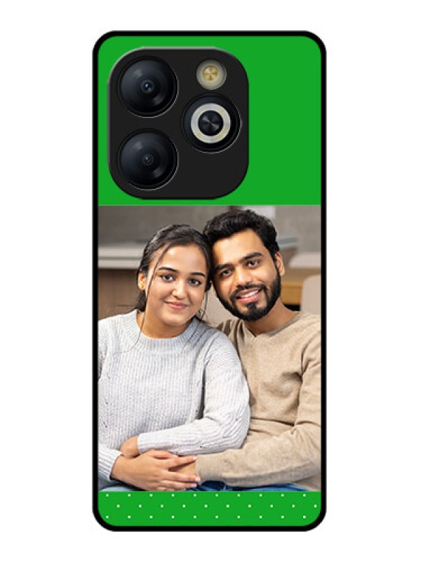 Custom Smart 8 HD Custom Glass Phone Case - Green Pattern Design