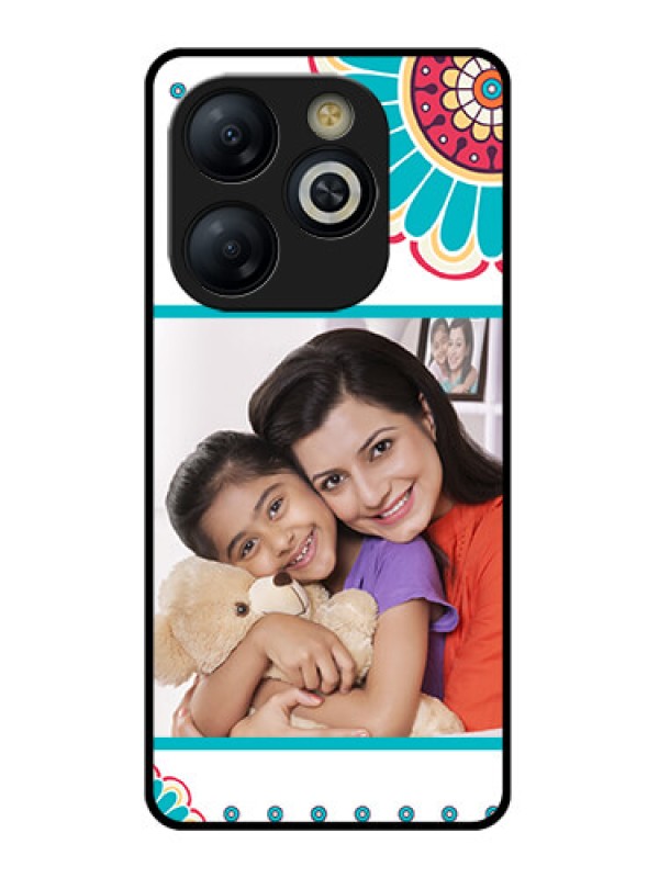 Custom Smart 8 HD Custom Glass Phone Case - Flower Design