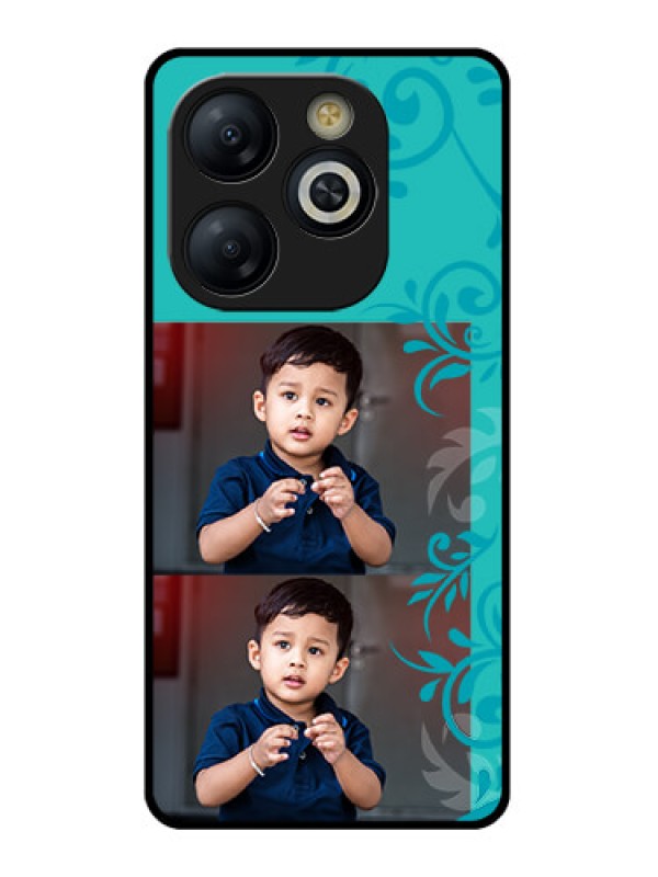 Custom Smart 8 HD Custom Glass Phone Case - With Photo And Green Floral Design