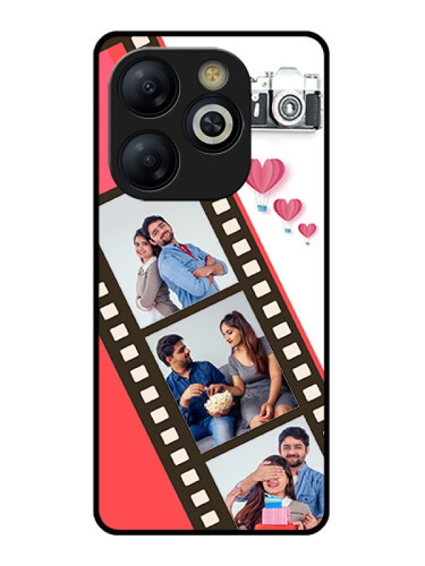 Custom Smart 8 HD Custom Glass Phone Case - 3 Image Holder With Film Reel